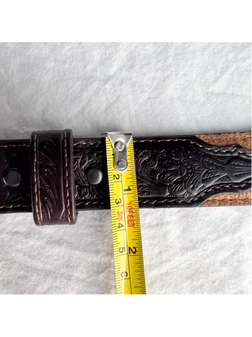 Ariat Kid's Flower Tooled Western Belt with Buckle Sz 28 Cowboy Rodeo